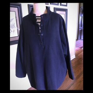 LL Bean pullover, dark navy wool jacket